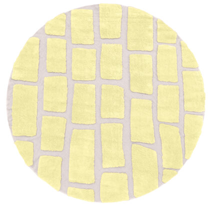 Rund matta - Cyrus Natural Cotton Shaggy (gul) (Storlek: Ø 240 cm)