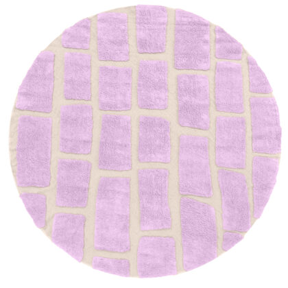 Rund matta - Cyrus Natural Cotton Shaggy (lila) (Storlek: Ø 240 cm)