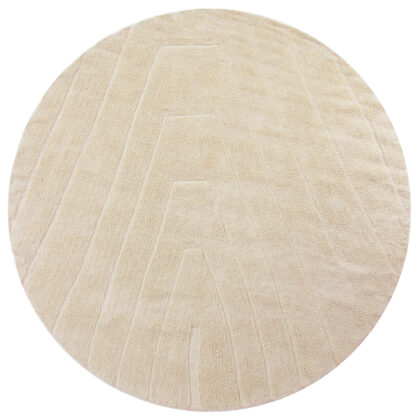 Rund matta - Sivia Natural Cotton Shaggy (beige) (Storlek: Ø 240 cm)