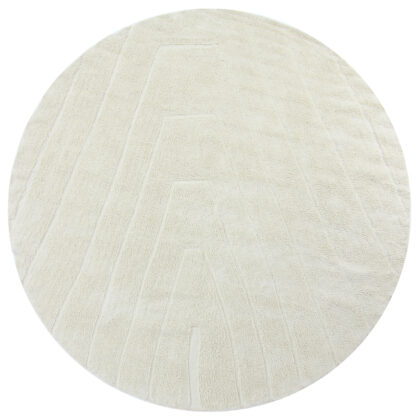 Rund matta - Sivia Natural Cotton Shaggy (offwhite) (Storlek: Ø 240 cm)