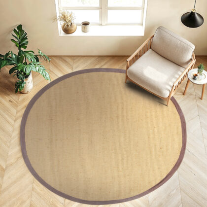 Rund matta (sisal) - Agave (natur/brun) (Storlek: Ø 200 cm)