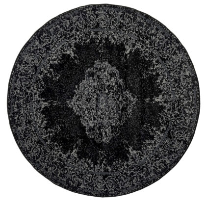 Rund matta - Peking (svart) (Storlek: Ø 200 cm)