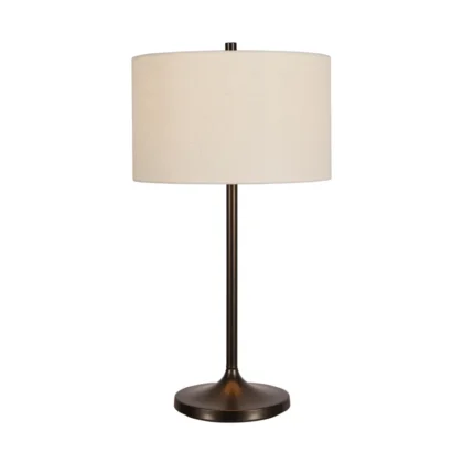 Belid Soft bordslampa Linne vit-metallic brons, Ø34x64 cm